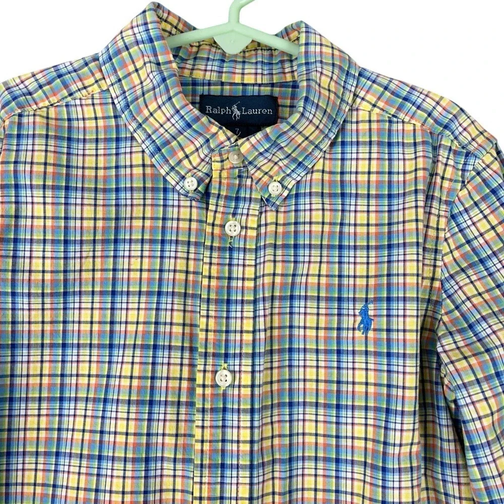 Ralph Lauren Button Shirt Boys 7 Preppy Oxford‎ Heritage Classic Essential Style